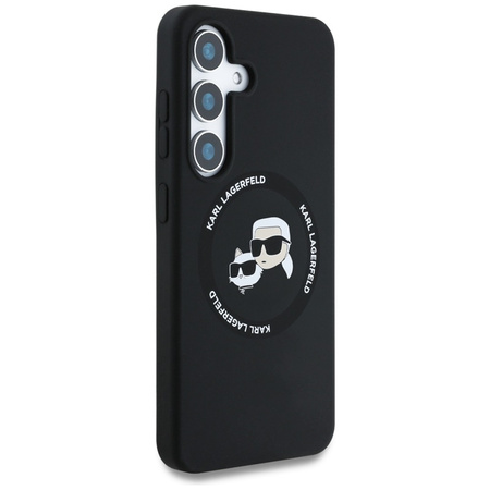 Karl Lagerfeld Silicone Double Heads And Circle MagSafe - Etui Samsung Galaxy S25 (czarny) (KLHMS25SSKCHTCK)