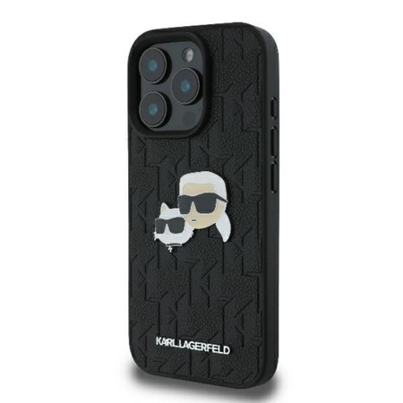 Karl Lagerfeld Monogram Karl & Choupette Head Pin - Etui iPhone 16 Pro (czarny) (KLHCP16LPGKLKCPK)