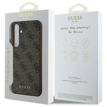 Guess 4G Charms Collection - Etui Samsung Galaxy S24 FE (brazowy) (GUHCS24FEGF4GBR)