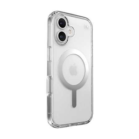 Speck Presidio Perfect-Clear MagSafe - Etui iPhone 16 (Clear / Chrome Finish / Serene Silver) (150757-3240)