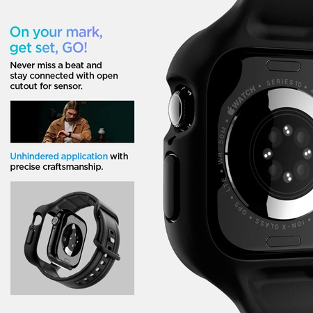 Spigen Vault Pro - Pasek z obudową do Apple Watch 10 42 mm (Matte Black) (ACS09390)