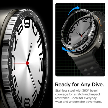 Spigen Bezel Tune Diver - Obudowa / Pierścień ochronny do Samsung Galaxy Watch 8 44 mm (Black) (ACS10008)
