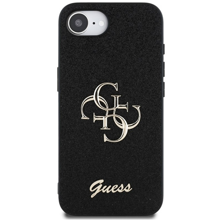 Guess Fixed Glitter Big 4G - Etui do iPhone 16e (czarny) (GUHCPSE4HG4SGK)