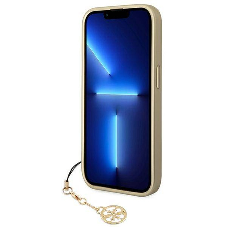 Guess 4G Charms Collection - Etui iPhone 14 Pro (brązowy) (GUHCP14LGF4GBR)
