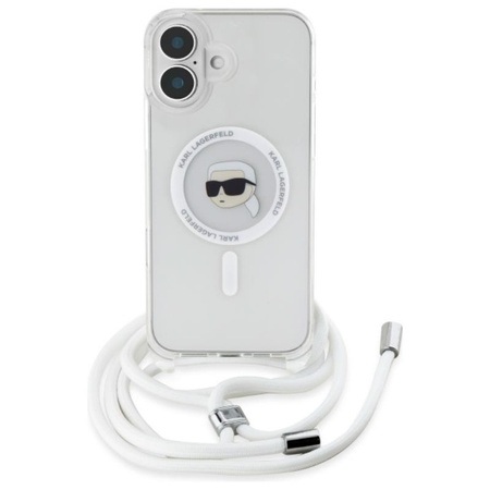 Karl Lagerfeld Crossbody IML Karl Head MagSafe - Etui iPhone 16 (przezroczysty) (KLHMP16SHCKHNT)