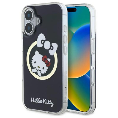 Hello Kitty IML Fun Bow MagSafe - Etui iPhone 16 (czarny) (HKHMP16SHFLBK)