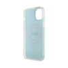 Guess IML Iridescent MagSafe - Etui iPhone 15 Plus (turkusowy) (GUHMP15MHITSQ)