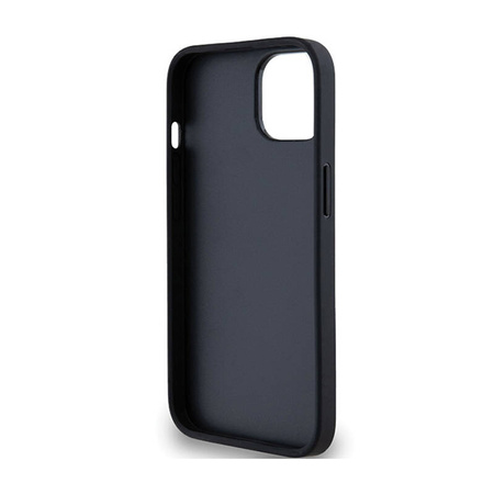 DKNY Leather Mono Stripe & Metal Logo - Etui iPhone 15 / 14 / 13 (czarny) (DKHCP15SPRTHSLK)