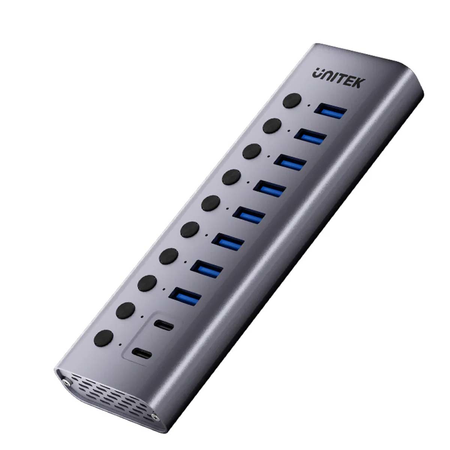 Unitek Hub USB C/USB A 10w1 5Gbps, 8x USB A, 2x USB C z włącznikami portów (H1315B01-EU)