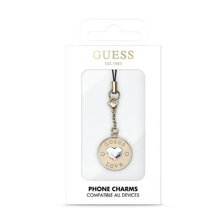 Guess Phone Strap Heart Diamond Charm with Rhinestones - Zawieszka do telefonu (GUCPMHGLD)