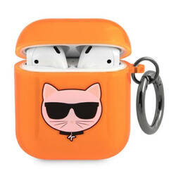 Karl Lagerfeld Choupette Head - Etui Airpods (fluo pomarańczowy) (KLA2UCHFO)