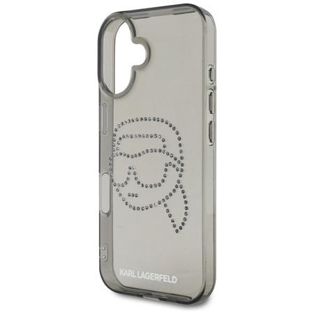 Karl Lagerfeld IML Rhinestones Karl Head - Etui do iPhone 16 (czarny) (KLHCP16SHKHDCELK)
