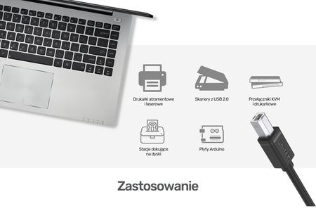 Unitek Kabel przewód  USB-A 2.0 / USB-B AM-BM 5m Czarny (Y-C421GBK)
