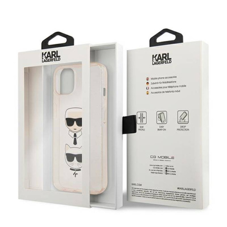 Karl Lagerfeld Glitter Karl & Choupette Head - Etui iPhone 13 mini (złoty) (KLHCP13SKCTUGLGO)
