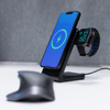 Crong MagSpot Pivot Stand - Ładowarka bezprzewodowa 3w1 z MagSafe do iPhone, Apple Watch i AirPods (czarny) (CRG-MSPS-BLK)