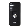 Karl Lagerfeld Gripstand Saffiano Karl & Choupette Pins - Etui Samsung Galaxy S24 (czarny) (KLHCS24SGSAKCPK)