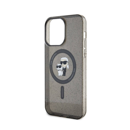 Karl Lagerfeld Karl & Choupette Glitter Magsafe - Etui iPhone 15 Pro Max (czarny) (KLHMP15XHGKCNOK)