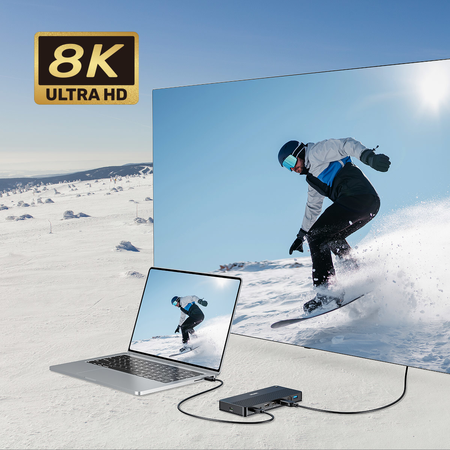 Unitek Stacja dokująca 13w1 MST HDMI DP 8K PD 100W - czarny (D1104A01)