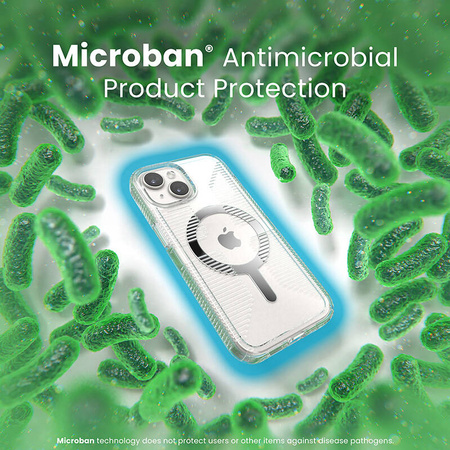 Speck Gemshell Grip + MagSafe - Etui do iPhone 16e / iPhone 15 / iPhone 14 / iPhone 13 (Clear / Chrome Finish) (150494-3223)
