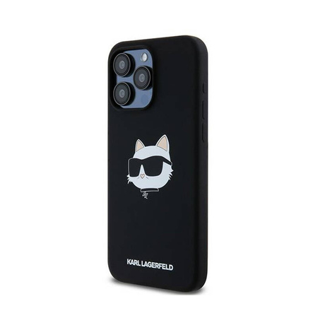 Karl Lagerfeld Silicone Choupette Head MagSafe - Etui iPhone 15 Pro (czarny) (KLHMP15LSCHPPLK)