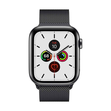 Crong Milano Steel - Pasek ze stali nierdzewnej do Apple Watch 44/45/46/49 mm (czarny) (CRG-44MST-BLK)