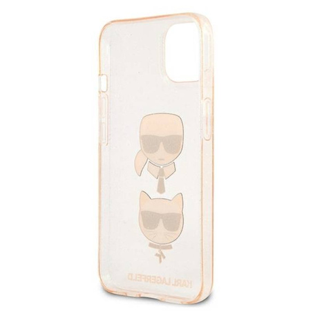 Karl Lagerfeld Glitter Karl & Choupette Head - Etui iPhone 13 mini (złoty) (KLHCP13SKCTUGLGO)