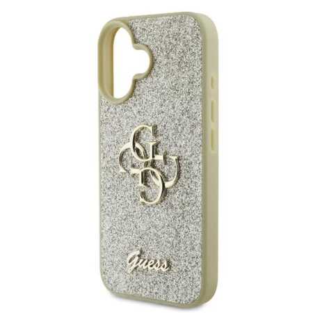 Guess Fixed Glitter Big 4G - Etui iPhone 16 Plus (złoty) (GUHCP16MHG4SGD)
