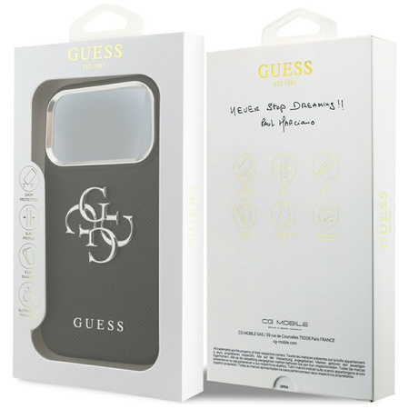 Guess Grained Big 4G Classic Logo - Etui iPhone 17 Pro (czarny) (GUHCP17LPG4SMCEK)