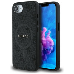 Guess 4G Ring Classic Logo MagSafe - Etui do iPhone 16e (czarny) (GUHMPSE4G4GFRK)