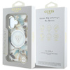 Guess Glitter Flowers Triangle Buttons MagSafe - Etui do iPhone 16 (biały) (GUHMP16SHFLPEDH)