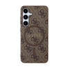 Guess 4G Collection Leather Metal Logo MagSafe - Etui Samsung Galaxy S24 (brązowy) (GUHMS24SG4GFRW)