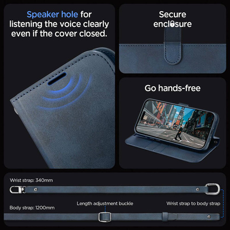 Spigen Wallet S Pro - Etui do iPhone 15 Pro (Navy) (ACS06741)