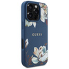 Guess Grained Printed Flower Pattern MagSafe - Etui do iPhone 16 Pro Max (niebieski) (GUHMP16XPGNMPLMB)