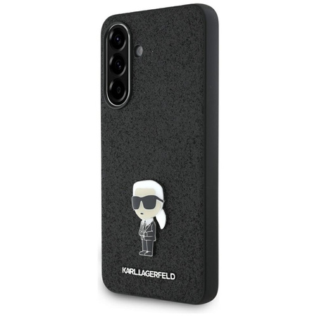 Karl Lagerfeld Fixed Glitter Ikonik Logo Metal Pin - Etui do Samsung Galaxy A36 5G (czarny) (KLHCSA36GKNPSK)