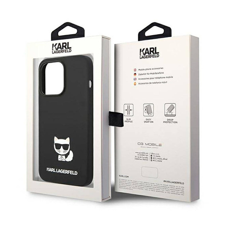 Karl Lagerfeld Choupette Body - Etui iPhone 14 Pro (czarny) (KLHCP14LSLCTBK)