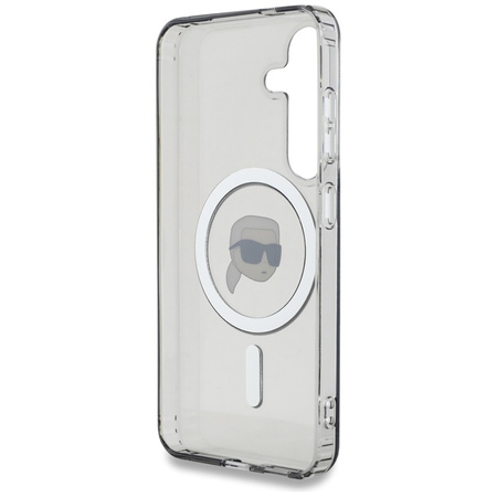 Karl Lagerfeld Button Karl Head Printed Logo MagSafe - Etui Samsung Galaxy S25 (czarny) (KLHMS25SHLSKIK)