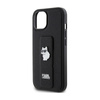 Karl Lagerfeld Gripstand Saffiano Choupette Pins - Etui iPhone 15 (czarny) (KLHCP15SGSACHPK)