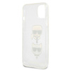 Karl Lagerfeld Glitter Karl & Choupette Head - Etui iPhone 13 mini (srebrny) (KLHCP13SKCTUGLS)
