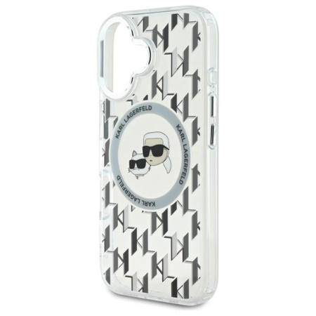 Karl Lagerfeld IML Monogram Karl & Choupette Head MagSafe - Etui iPhone 16 (przezroczysty) (KLHMP16SHMCKMHT)