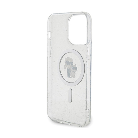 Karl Lagerfeld Karl & Choupette Glitter MagSafe - Etui iPhone 14 Pro Max (przezroczysty) (KLHMP14XHGKCNOT)