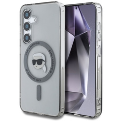 Karl Lagerfeld Button Karl Head Printed Logo MagSafe - Etui Samsung Galaxy S25 (czarny) (KLHMS25SHLSKIK)