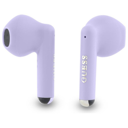 Guess Printed Classic Logo - Słuchawki Bluetooth TWS + etui ładujące (fioletowy) (GUTWSJ14ESGU)