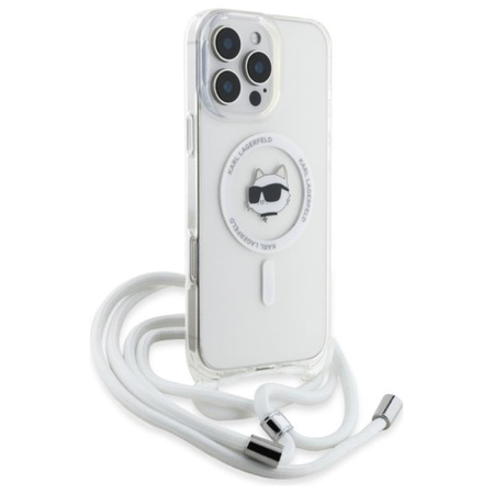 Karl Lagerfeld IML Choupette Head & Cord MagSafe - Etui iPhone 16 Pro (przezroczysty) (KLHMP16LHCCHNT)