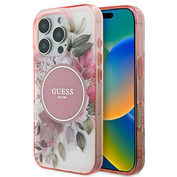 Guess IML Flower & Tonal Circle MagSafe - Etui iPhone 16 Pro Max (różowy) (GUHMP16XHFWBDCEP)