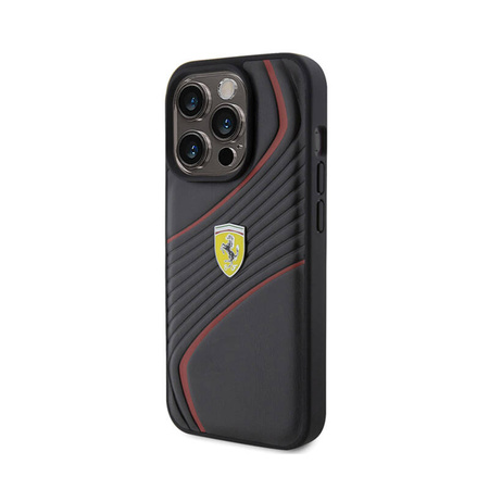 Ferrari Twist Metal Logo - Etui iPhone 15 Pro (czarny) (FEHCP15LPTWK)