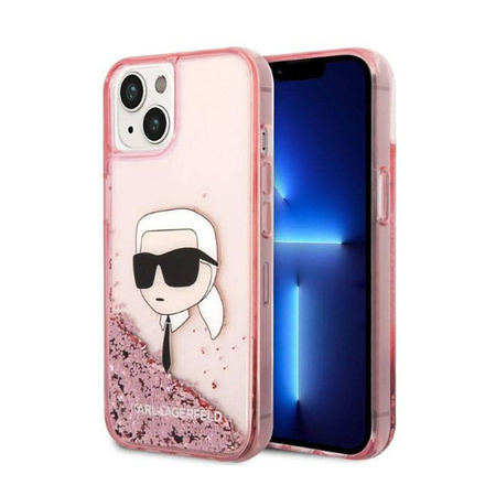 Karl Lagerfeld Liquid Glitter NFT Karl's Head - Etui iPhone 14 Plus (różowy) (KLHCP14MLNKHCP)