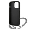 Karl Lagerfeld Leather Textured and Chain - Etui iPhone 13 Pro Max (czarny) (KLHCP13XPMK)