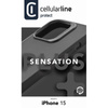 Cellularline Sensation Plus - Etui iPhone 15 z powłoką MICROBAN (czarny) (SENSPLUSIPH15K)