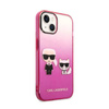 Karl Lagerfeld Gradient Ikonik Karl & Choupette - Etui iPhone 14 Plus (różowy) (KLHCP14MTGKCP)