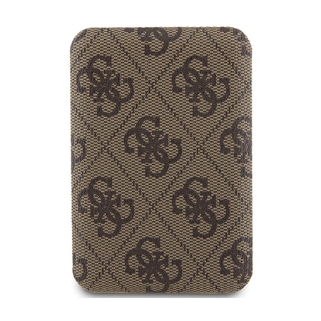 Guess 4G Leather Metal Logo MagSafe - Power Bank indukcyjny 5000 mAh 15W MagSafe (brązowy) (GUPB5FP4EMGW)